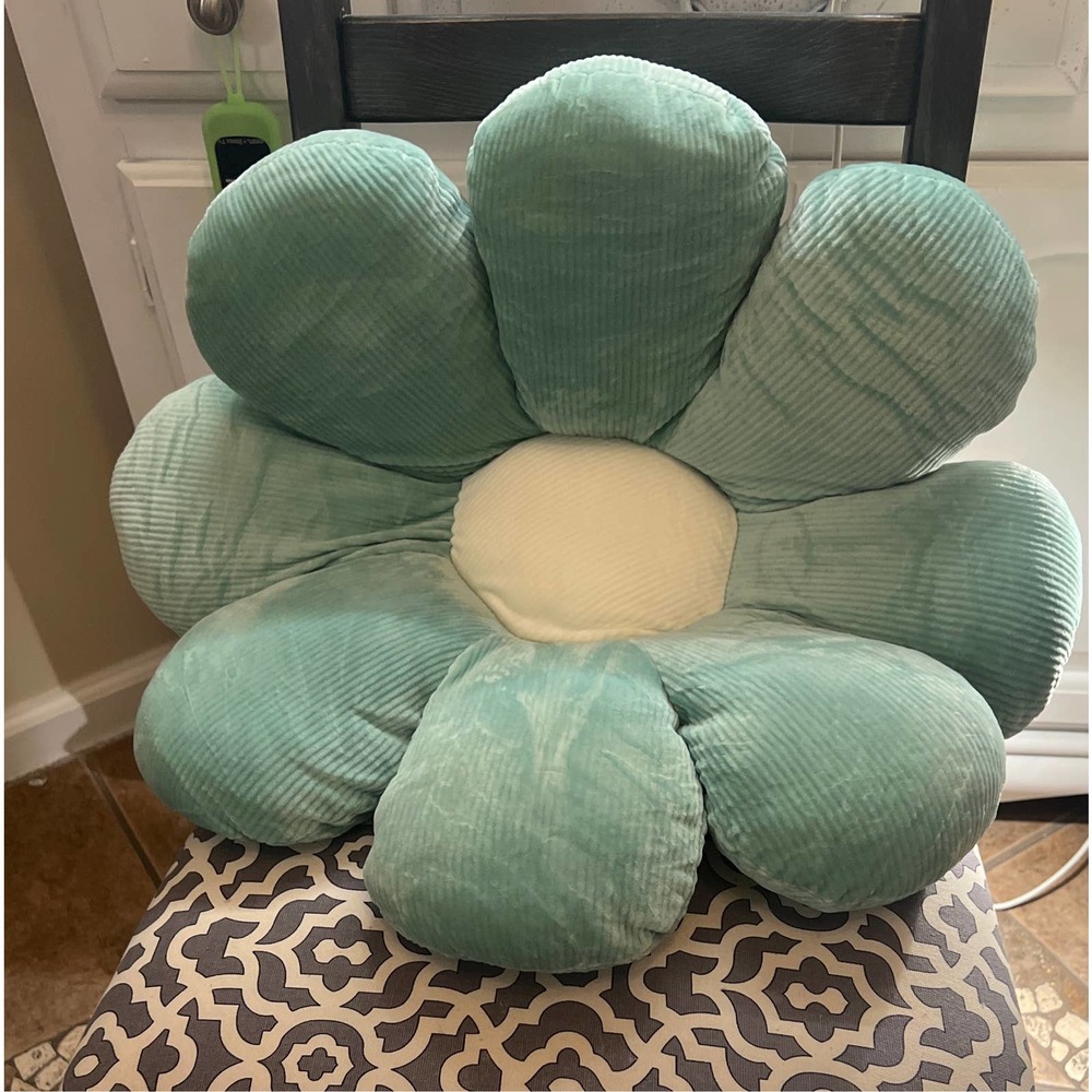 COPY - Dorm room, decor, lime green/beige pillow flower, super plush